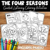 Music Composer Listening Activity - The Four Seasons Vivaldi Color and Listen PDF & MP3 Bundle